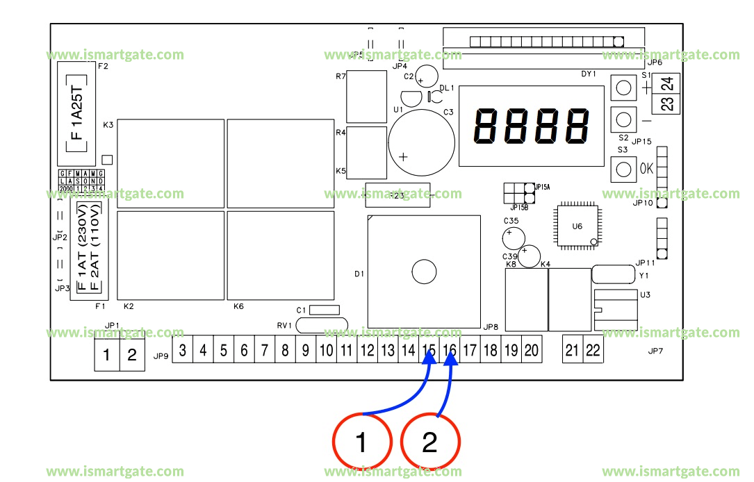 Wiring diagram for BFT ELI 250 BT